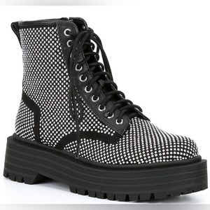 NEW GB Gianni Bini Studded Lug Sole Combat Boots GOTH